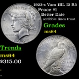 1923-s Vam 1BL I3 R5 Peace Dollar $1 Grades Choice Unc