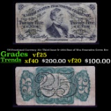 US Fractional Currency 25c Third Issue fr-1294 Bust of Wm Fessenden Green Rev Grades vf+
