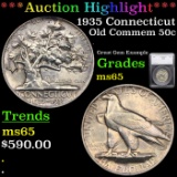 ***Auction Highlight*** 1935 Connecticut Old Commem Half Dollar 50c Graded ms65 By SEGS (fc)