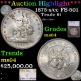 *HIGHLIGHT OF ENTIRE AUCTION* 1875-s/cc FS-501 Trade Dollar $1 Graded ms64 By SEGS (fc)