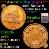 Proof *HIGHLIGHT OF THE MONTH* 1856 Snow-9 Flying Eagle Cent 1c Graded pr63+ By SEGS (fc)