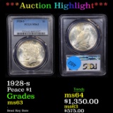 ***Auction Highlight*** PCGS 1928-s Peace Dollar $1 Graded ms63 By PCGS (fc)