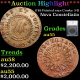 ***Auction Highlight*** 1785 Pointed rays Crosby 3-B Nova Constellatio Graded au55 By SEGS (fc)