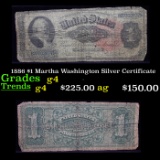 1886 $1 Martha Washington Silver Certificate Grades g, good