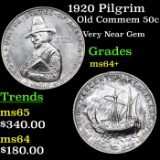 1920 Pilgrim Old Commem Half Dollar 50c Grades Choice+ Unc