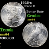 1926-s Peace Dollar $1 Grades Choice Unc