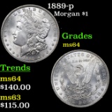 1889-p Morgan Dollar $1 Grades Choice Unc