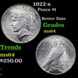 1922-s Peace Dollar $1 Grades Choice Unc