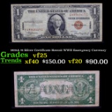 1935A $1 Silver Certificate Hawaii WWII Emergency Currency Grades vf+