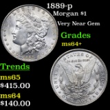 1889-p Morgan Dollar $1 Grades Choice+ Unc