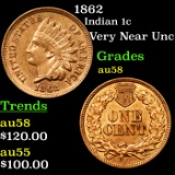 1862 Indian Cent 1c Grades Choice AU/BU Slider