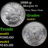 1886-p Morgan Dollar $1 Grades Choice+ Unc