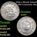 1936-s Rhode Island Old Commem Half Dollar 50c Grades Select Unc
