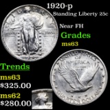 1920-p Standing Liberty Quarter 25c Grades Select Unc