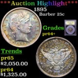 Proof ***Auction Highlight*** 1895 Barber Quarter 25c Graded Choice+ Proof By USCG (fc)