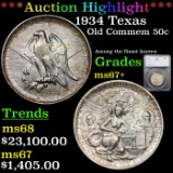 ***Auction Highlight*** 1934 Texas Old Commem Half Dollar 50c Graded ms67+ By SEGS (fc)