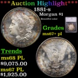 ***Auction Highlight*** 1881-s Morgan Dollar $1 Graded ms67+ pl By SEGS (fc)