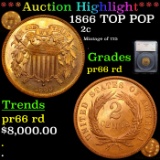 Proof ***Auction Highlight*** 1866 TOP POP Two Cent Piece 2c Graded pr66 rd By SEGS (fc)