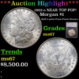 *HIGHLIGHT OF ENTIRE AUCTION* 1902-o NEAR TOP POP! Morgan Dollar $1 Graded ms67 By SEGS (fc)