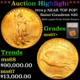 *HIGHLIGHT OF ENTIRE AUCTION* 1924-p NEAR TOP POP! Saint-Gaudens $20 GoldGraded ms67+ By SEGS (fc)