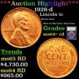 ***Auction Highlight*** 1926-d Lincoln Cent 1c Graded Choice+ Unc RD By USCG (fc)