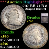 *HIGHLIGHT OF ENTIRE AUCTION* 1797 BB-71 B-3 Draped Bust Dollar $1 Graded xf40 By SEGS (fc)