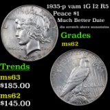 1935-p vam 1G I2 R5 Peace Dollar $1 Grades Select Unc