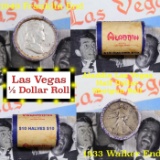 ***Auction Highlight*** Old Casino 50c Roll $10 Halves Las Vegas Casino Aladdin 1949 Franklin & 1933