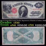 1917 $1 Large Size Legal Tender, Signatures of Burke & Teehee, FR36 Grades vf++