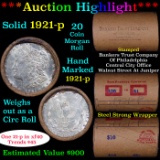 ***Auction Highlight*** Full solid date 1921-p Morgan silver $1 roll, 20 coins (fc)