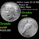1925-s vam 1G I2 R6 Peace Dollar $1 Grades Choice AU/BU Slider