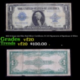 1923 $1 large size Blue Seal Silver Certificate, Fr-237 Signatures of Speelman & White Grades vf, ve