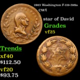 1863 Washington F-119-398a Civil War Token 1c Grades vf+