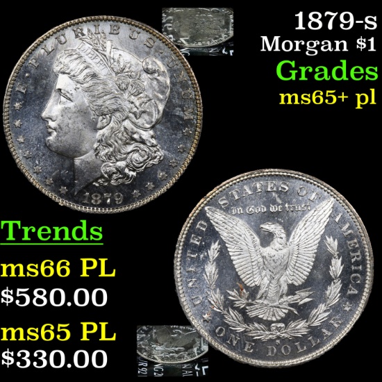 1879-s Morgan Dollar $1 Grades GEM+ PL