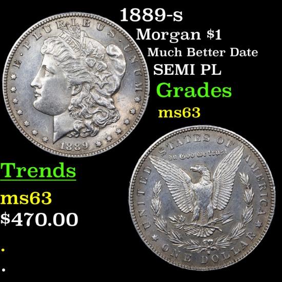 1889-s Morgan Dollar $1 Grades Select Unc