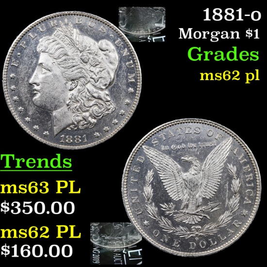 1881-o Morgan Dollar $1 Grades Select Unc PL