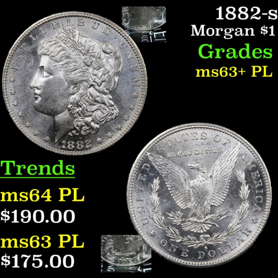 1882-s Morgan Dollar $1 Grades Select Unc+ PL