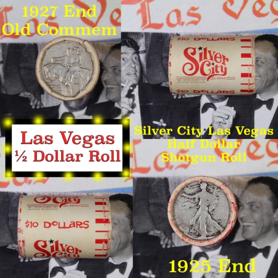 ***Auction Highlight*** Old Casino 50c Roll $10 Halves Las Vegas Casino Silver City 1925 Stone MT &