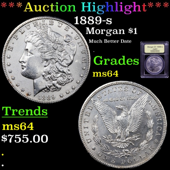 ***Auction Highlight*** 1889-s Morgan Dollar $1 Graded Choice Unc By USCG (fc)