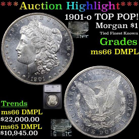 ***Auction Highlight*** 1901-o TOP POP! Morgan Dollar $1 Graded ms66 DMPL By SEGS (fc)