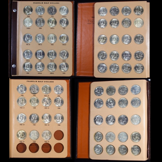 ***Auction Highlight*** Complete Franklin Half Dollar book 1948-1963 35 coins ALL UNC BU Grades (fc)