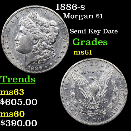 1886-s Morgan Dollar $1 Grades BU+
