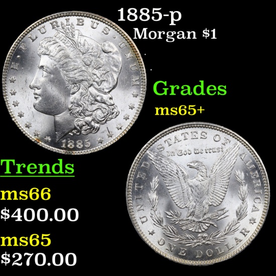 1885-p Morgan Dollar $1 Grades GEM+ Unc