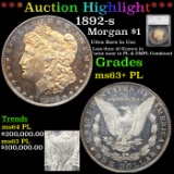 ***Auction Highlight*** 1892-s Morgan Dollar $1 Graded ms63+ PL By SEGS (fc)