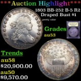 ***Auction Highlight*** 1803 BB-252 B-5 R2 Draped Bust Dollar $1 Graded Select AU By USCG (fc)