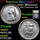 ***Auction Highlight*** 1921 Missouri Old Commem Half Dollar 50c Graded BU+ By USCG (fc)