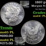 1897-p Morgan Dollar $1 Grades Choice Unc+ PL