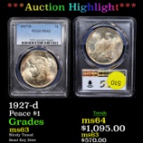 ***Auction Highlight*** PCGS 1927-d Peace Dollar $1 Graded ms63 By PCGS (fc)