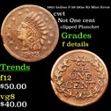 1863 Indian F-59-385a R2 Mint Error Civil War Token 1c Grades f details