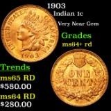 1903 Indian Cent 1c Grades Choice+ Unc RD